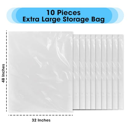 Besti Large Clear Plastic Bags – 10-Pcs 32x48-inch Extra Large Storage Bags – Packing Bags for Suitcases, Luggage, Large Items – Heavy-Duty Moving Bags for Protection and Storage