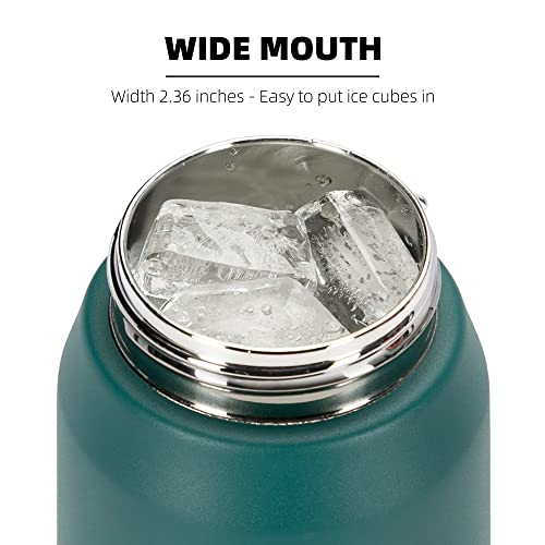 Fanhaw 24oz Kids Stainless Steel Water Bottle with Straw Lid, Green Blue - color: Green Blue, style: 24 Ounces