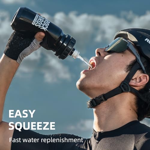 ROCKBROS Bike Water Bottle BPA-Free Squeeze Water Bottle 20 oz 2 Pack - color: Ivory, style: 2 Pack
