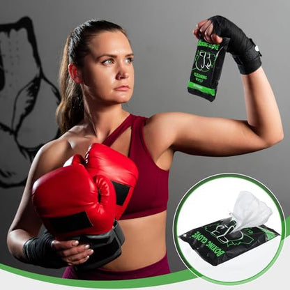 Threlaco 6 Pack 120 Count Boxing Glove Deodorizer Wipes Quick Clean Resealable Convenient Boxing Glove Cleaning Wipes
