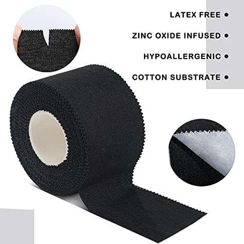 Hiboom 4 Pcs Athletic Wrist Tape, 1.5 in x 33 ft Wrap Tape(Black, White)