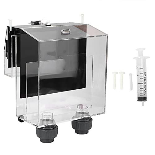 Acrylic Self Start Siphon Hang On Overflow Box, High Light Transmittance, Prevents Debris, Movable Outlet Cover, Check Valve, Fish Aquarium