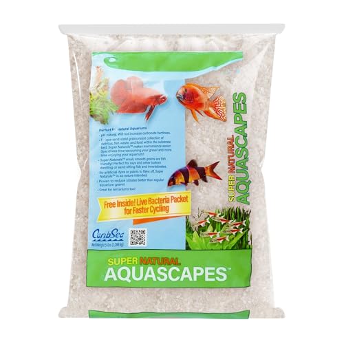 Carib Sea Super Naturals Aquarium Sand - 20 lb - Crystal River - Natural Substrate for Freshwater Aquariums, Ideal for Aquascaping & Promoting Healthy Aquatic Habitat