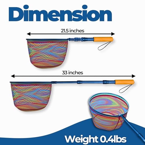 Kids Fishing Net - Extendable Telescopic Landing Net for Boy Girl Children Catching Small Fish Crab Shrimp Minnow Dragonfly Beach Pier Lake River Ocean - color: Style 1 (2 Pack, Blue + Red)