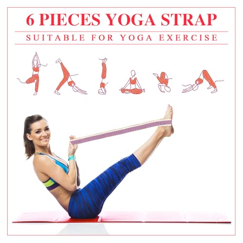 6 Packs Yoga Strap for Stretching Yoga Belt Adjustable Straps for Non Elastic Stretching Strap Exercise Straps for Pilates - color: Arrow Style