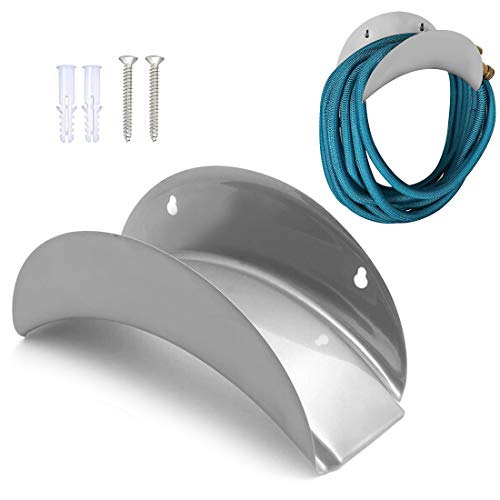 Water Hose Holder, Hose Holders Organizer for Outside Can Accommodate Large Hoses, Wall Mount Garden Hose Holder Hanger for Storage Waterhose - color: Grey 1Pack