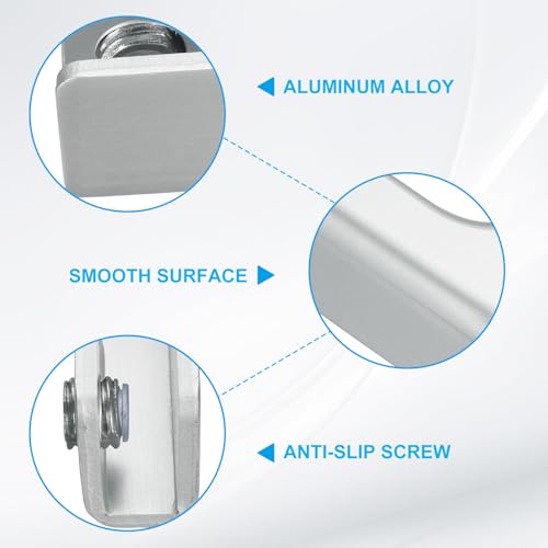 uxcell 4Pcs Glass Fixing Clip, for 3-7mm L-Shaped Glass Combination Fixing Bracket, Aluminum Alloy Reinforced Clip Clamp for Glass Display Cabinet, Fish Tank (Silver Tone)