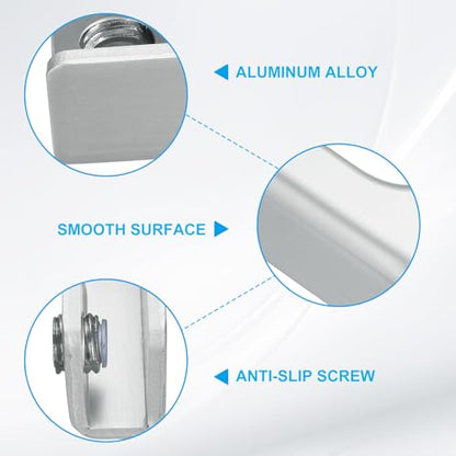 uxcell 4Pcs Glass Fixing Clip, for 3-7mm L-Shaped Glass Combination Fixing Bracket, Aluminum Alloy Reinforced Clip Clamp for Glass Display Cabinet, Fish Tank (Silver Tone)
