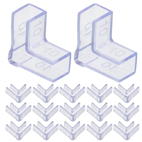 25pcs Aquarium Glass Edge Guards and L-Shaped Corner Protectors for 10mm Fish Tank Glass, Thickened Non-Adhesive Babyproofing Corner Guards for Furniture and Tank Safety