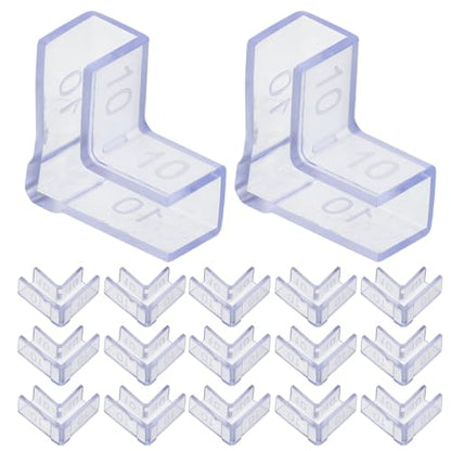 25pcs Aquarium Corner Guards PVC Edge Protectors 90 Degree Fish Tank Glass Corner Covers for 10mm Thick Glass Walls Safety Furniture Edge Guards