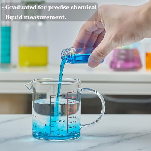 Glass Measuring Cup-[Insulated handle | V-Shaped Spout]-Made of High Borosilicate Glass Measuring Cup for Kitchen or Restaurant, Easy to Read, 250 ML (8 Oz, 1 Cup) - size: 250ml/8OZ