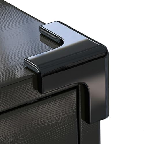 Black Soft Silicone Corner Guards for Baby Proofing – Adhesive Clear Table Edge Protectors for Furniture, Glass Tables, Sharp Edges (Black, 8-Pack) - size: Small
