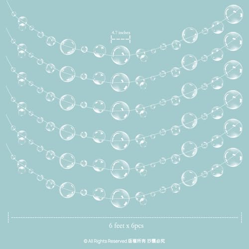 Decor365 Under the Sea Party Decorations White Bubble Garlands Little Mermaid Birthday Decorations Bday Hanging Streamer Beach Banner Under Water Decor Nautical Backdrop Kids Ocean Party Supplies