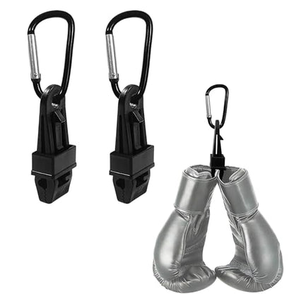 2Pcs Boxing Gloves Clip - Glove Holder Clip for Kickboxing Training Boxing Accessories, Guantes De Boxeo Hanger for Men and Women (Black)