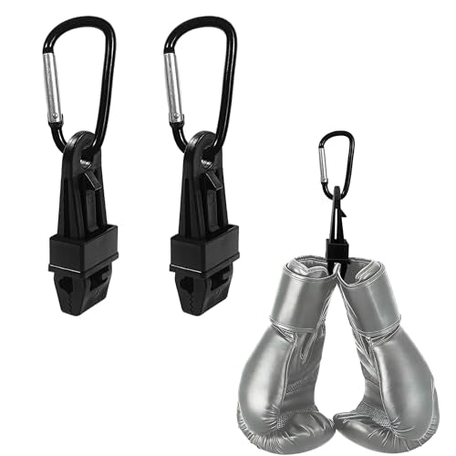 2Pcs Boxing Gloves Clip - Glove Holder Clip for Kickboxing Training Boxing Accessories, Guantes De Boxeo Hanger for Men and Women (Black)