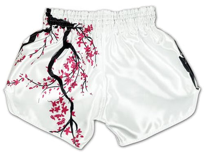 Authentic Muay Thai Boxing Shorts | Men Women Kids | Made in Thailand - color: Cherry Blossom, size: Medium