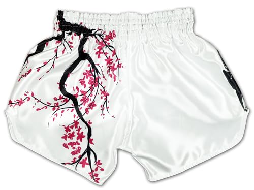 Authentic Muay Thai Boxing Shorts | Men Women Kids | Made in Thailand - color: Cherry Blossom, size: X-Small