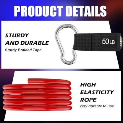 VEICK One Single Resistance Bands for Home Workout Fitness Pilates - color: Red(50LBS)