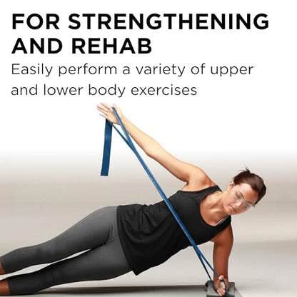 THERABAND CLX Resistance Band with Loops, Fitness Band for Home Exercise and Workouts - color: Blue/Black - Extra Heavy/Special Heavy