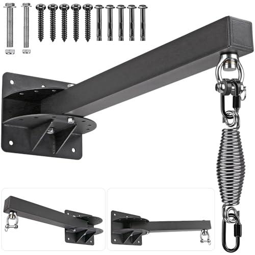 SELEWARE Wall Mount Heavy Bag Hanger Heavy Duty Punching Bag Hanger - color: 24" adjustable Heavy Bag Hanger with Spring