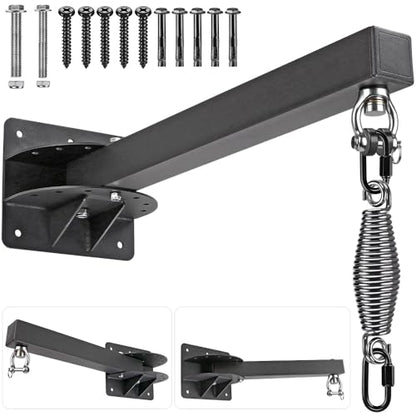 SELEWARE Wall Mount Heavy Bag Hanger Heavy Duty Punching Bag Hanger - color: 24" adjustable Heavy Bag Hanger with Spring