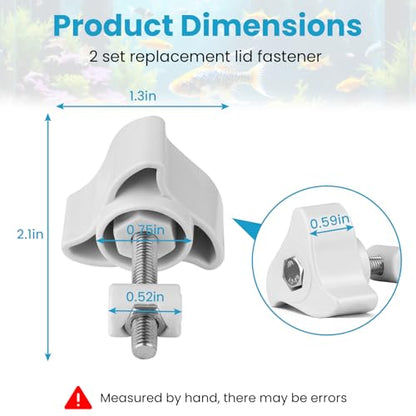 ETZ 2 Kit Canister Filter Lid Fastener Compatible with Fluval FX4/FX5/FX6 Filter, Lid Fastener Locking Nut Replacement Parts A20215, for Aquarium Filter Lid Locking, Secure Fit