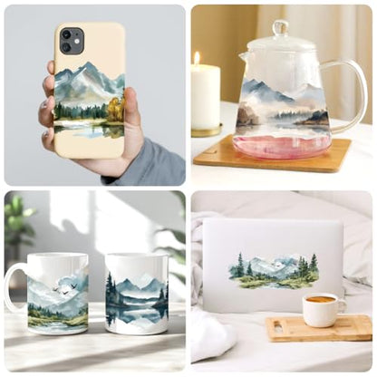 UV DTF Cup Wraps Transfer Stickers Landscape Pattern, 10 Sheets Waterproof Custom Vinyl Transfer Sticker 16oz Coffee Glass Cup Tumbler Bottle Mug Decals for Men Women - style: Landscape