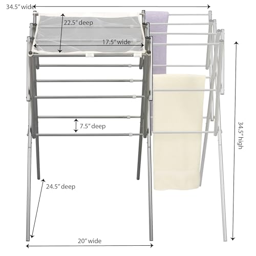 Household Essentials 5175 Collapsible Expandable Metal Clothes Drying Rack, Antique Bronze, STORAGE - color: Bronze