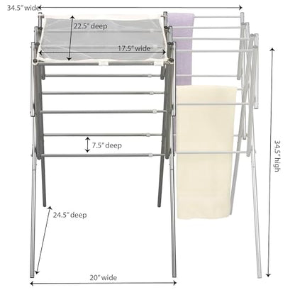 Household Essentials 5175 Collapsible Expandable Metal Clothes Drying Rack, Antique Bronze, STORAGE - color: Bronze