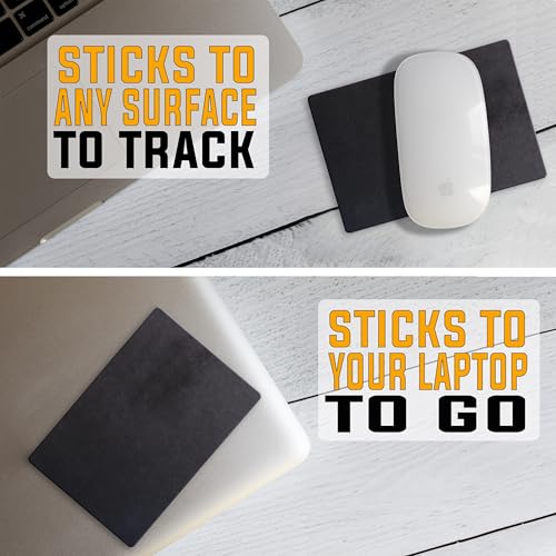 Adhesive Mouse Pad by Gecko Travel Mouse Pad - Sticks to Any Surface - Stick On Portable - Webcam Covers and Screen Cleaner Included (Black) - color: BLACK