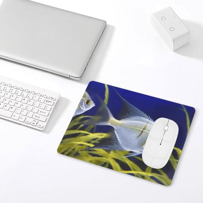 Mousepad Leather Mousemat with Rubber Base Desk Protector Pad for Laptop Aquarium Angelfish Mousemats Computer Desk Mat Non-Slip Desk Pad for Work Office Home 10 X 8 Inches