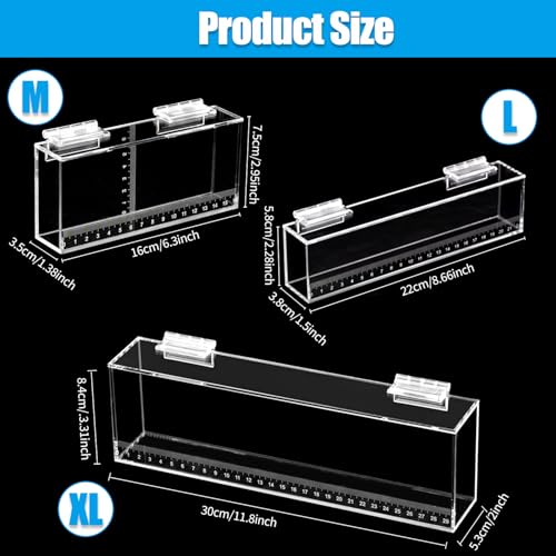 Fish Viewing Box Container with Lid and Scale,Acrylic Fishing Photo Tank Portable Fishing Mini Aquarium, Fish Breeder Hatching Boxes Clear Micro Landscape Fish Tank Isolation Breeder Box (XL) - color: XL
