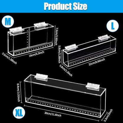 Fish Viewing Box Container with Lid and Scale,Acrylic Fishing Photo Tank Portable Fishing Mini Aquarium, Fish Breeder Hatching Boxes Clear Micro Landscape Fish Tank Isolation Breeder Box (XL) - color: XL