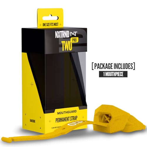 Nxtrnd Two Pro Football Mouth Guard, Permanent Strap, Fits Adult & Youth (Gold) - color: Gold Pro