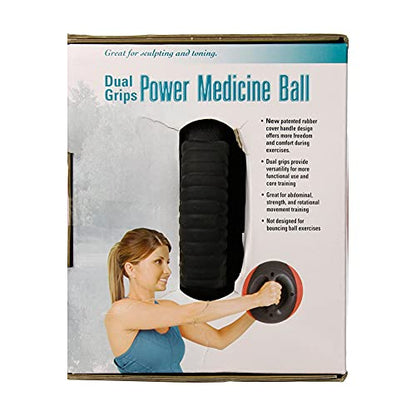AEROMAT Dual Grip Power Medicine Balls for Abdominal Training and Rotational Movements - 9" Diameter - Weights Color-Coded - style: 10 lbs - Black/Yellow