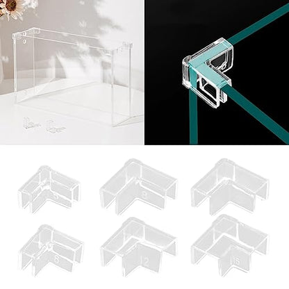 Fish Tank Corner Protector, 4PCS Fish Tank Edge Protector Clear Fish Tank Support Tools Clear Aquarium Fish Tank Glass Cover Protector Easy Install,10mm