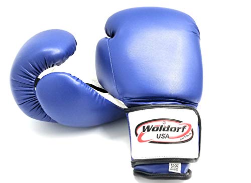 Boxing Gloves Kickboxing Blue in Vinyl, Kickboxing, Grappling, Sparring Gloves, Fighting Gloves, Muay Thai Training Gloves, Punching Gloves 6oz
