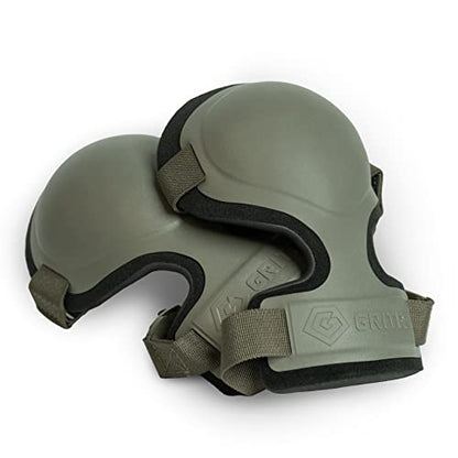 GRITR Tactical Knee Pads - Heavy Duty Knee Protectors, Range Green - color: Ranger Green