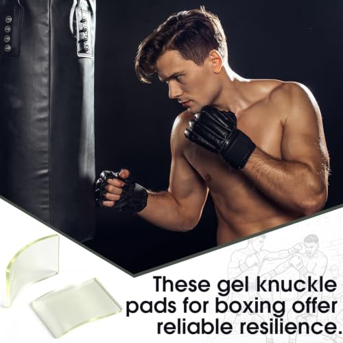 Chalyna Gel Knuckle Pads for Boxing 4x6 Inch Gel Hand Guard Protection Knuckle Pads for Under Hand Wraps for MMA Combat Sports Thai Kickboxing Sparring Heavy Bag Training Men Women