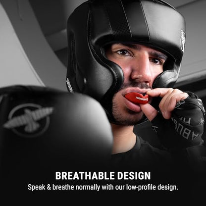 Hayabusa Combat Sports Mouth Guard Youth, Kids and Adult Sizes Comes with Case - Red/Black, Adult - color: Red/Black, size: Adult