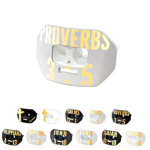 O Shield Vortex Graphic Football Mouth Guard, Proverbs 3:5 White - color: Proverbs 3:5 White