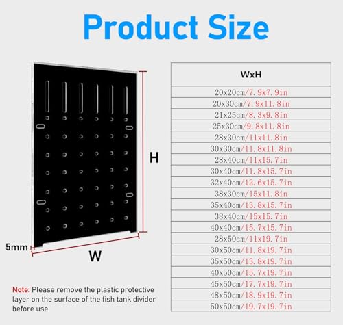 Aquarium Divider - Acrylic Isolation Board with Suction Cups for Fish Breeding and Separation, 38x30cm (15x11.8in) - Perfect Fish Tank Partition Solution