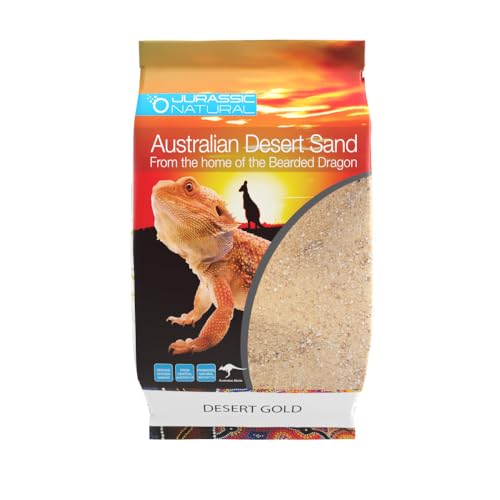 Jurassic Natural Australian Desert Dragon Habitat Substrate for Bearded Dragons and Other Lizards, Gold, 20lb - color: Gold, size: 20lb