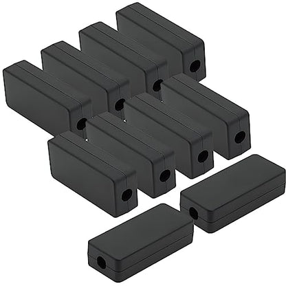 Project Box 10 Pieces ABS Plastic Electrical Project Case Small Junction Box for Electronics Black 2.4 x 1.0 x 0.6 inch (60 x 26 x 16 mm) - size: 2.4" x 1.0" x 0.6"(10pc)