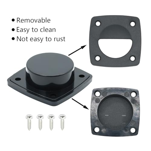 Marine Nylon Flush Pull Hatch Handle,Black Boat Recessed Square Lid Handle,Yacht Cabin Accessories(4 Pcs)