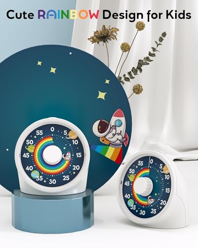 BellMan Visual Timer with Pause Button, Time Management Tool, Design for Home, Office and Gift, Rocket