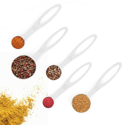 5pcs Measuring Spoon Set, Heavy Duty Stainless Steel Measuring Spoons for Cooking Baking, Tablespoon Teaspoon for Dry or Liquid Ingredients, Fits in Spice Jar, 1/4 1/2 1 tsp, 1/2 1 tbsp - size: 5 pieces