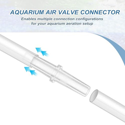 Aquarium Air Valve Connector, Aquarium Air Pump Accessories Straight Connector Plastic Inline Tubing, (12 Pcs), Intended for Fish Tank Oxygenation System - style: Straight Connector