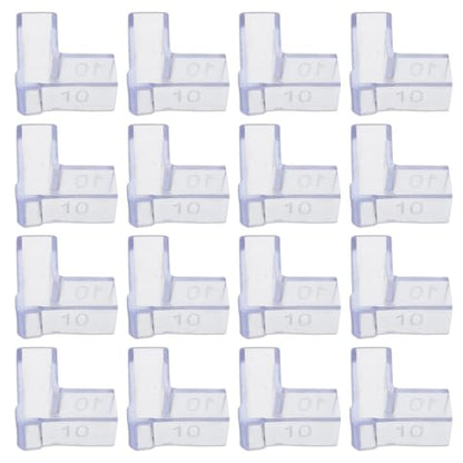 25pcs Aquarium Corner Guards for 10mm Glass Tank, Plastic Fish Tank Edge Protectors, 90 Degree L-Shaped Safety Bumpers and Furniture Edge Protection