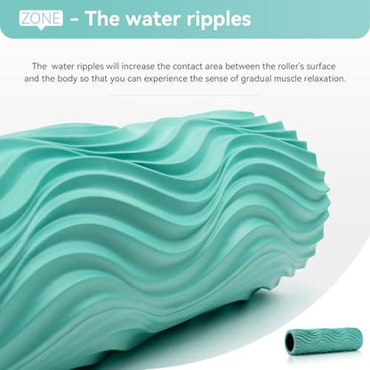SUBCULTUREPICK 15" Foam Roller - Medium Density Deep Tissue Muscle Massage | Foam Rollers for Exercise, Muscle Massage and Myofascial Wave Textured Release, Back Roller for Pain Relief & Stretching - color: Turquoise